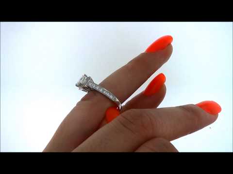 18k White Gold Princess Cut Diamond Ring Certified