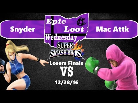 Epic Loot Wednesday (Wii U) ~ Snyder (Zero Suit Samus) vs Mac Attk (Little Mac) Losers Finals