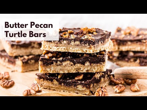 Butter Pecan Turtle Bars - Sweet, Nutty, and Gooey!