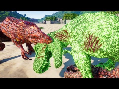 MAX INDOMINUS REX vs MAX TREX (JURASSIC WORLD EVOLUTION)