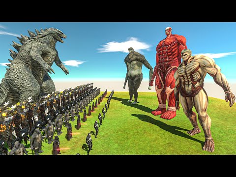 GODZILLA + Venom + Siren Head + Darth Vader Vs Colossal Titan Team - Animal Revolt Battle Simulator