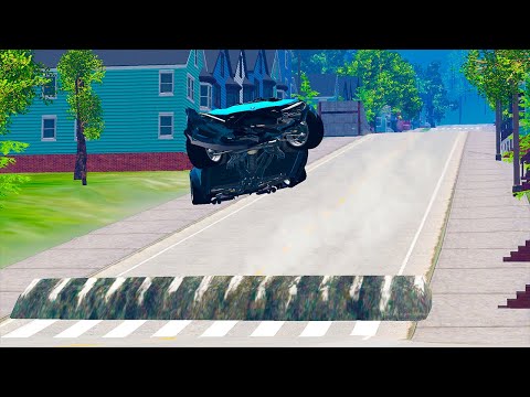 Cars vs Massive Speed Bumps On The Descent #9 - BeamNG.Drive