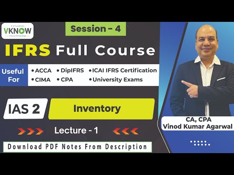 Free IFRS Full Course | IAS 2 - Inventory | CA CPA Vinod Kumar Agarwal | Lecture -1 | #IFRS