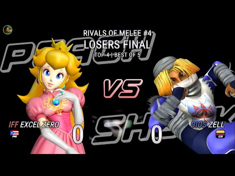 ZELL (Sheik) VS Excel Zero (Peach) | Losers Finals | Rivals Of Melee #4 | BO5
