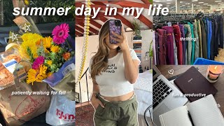 PRODUCTIVE VLOG: summer day in my life, thrifting, grocery haul, & new clothes!💌