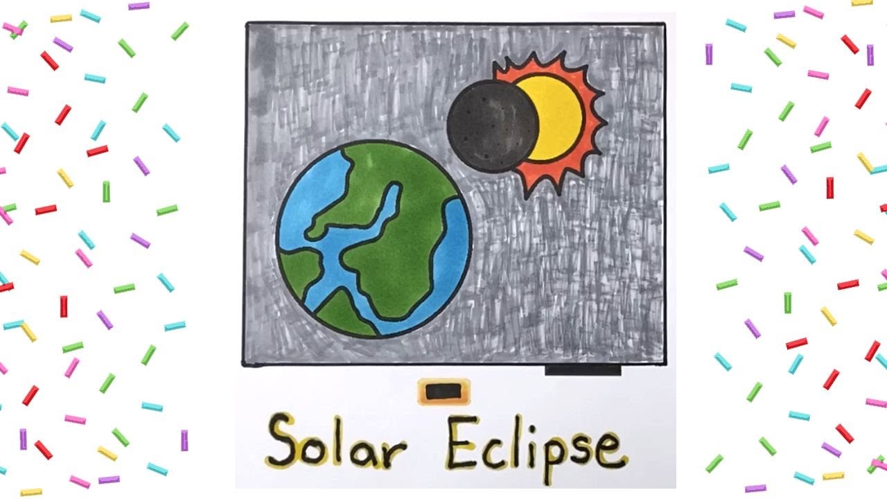 Coloring Solar Eclipse 2024 / Coloring Page with Markers / Speed Coloring Time Lapse