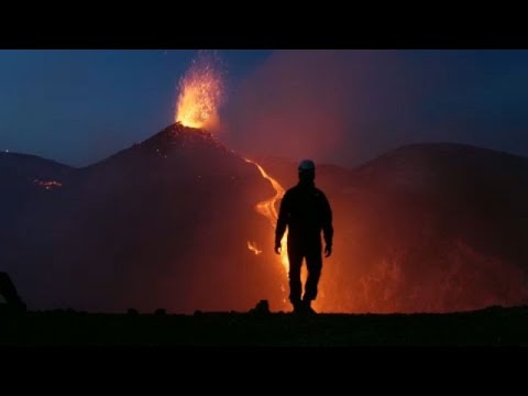 Spectacular eruption: Mount Etna volcano in Sicily sends lava flows into the sky.