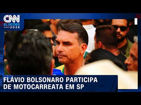 Confira a motociata de Flávio Bolsonaro na véspera do 1º turno das eleições | AGORA CNN