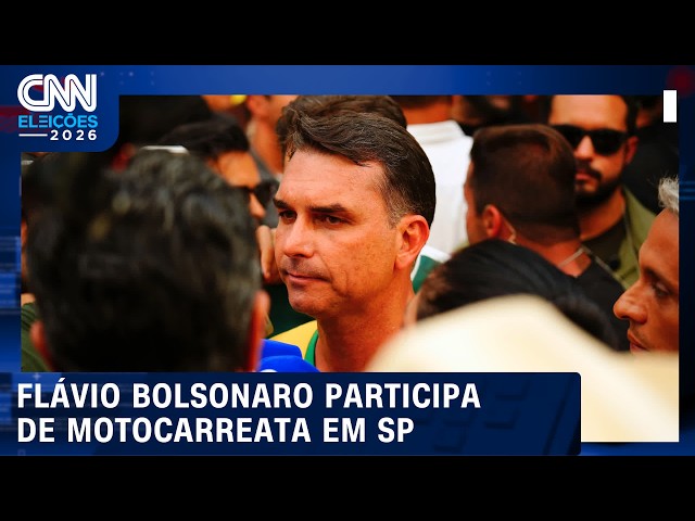 Confira a motociata de Flávio Bolsonaro na véspera do 1º turno das eleições | AGORA CNN