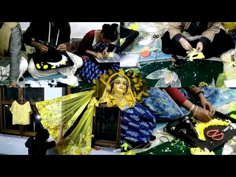 How is Radha Madhav's dress made with flowers? 2022 vasant panchami Festival