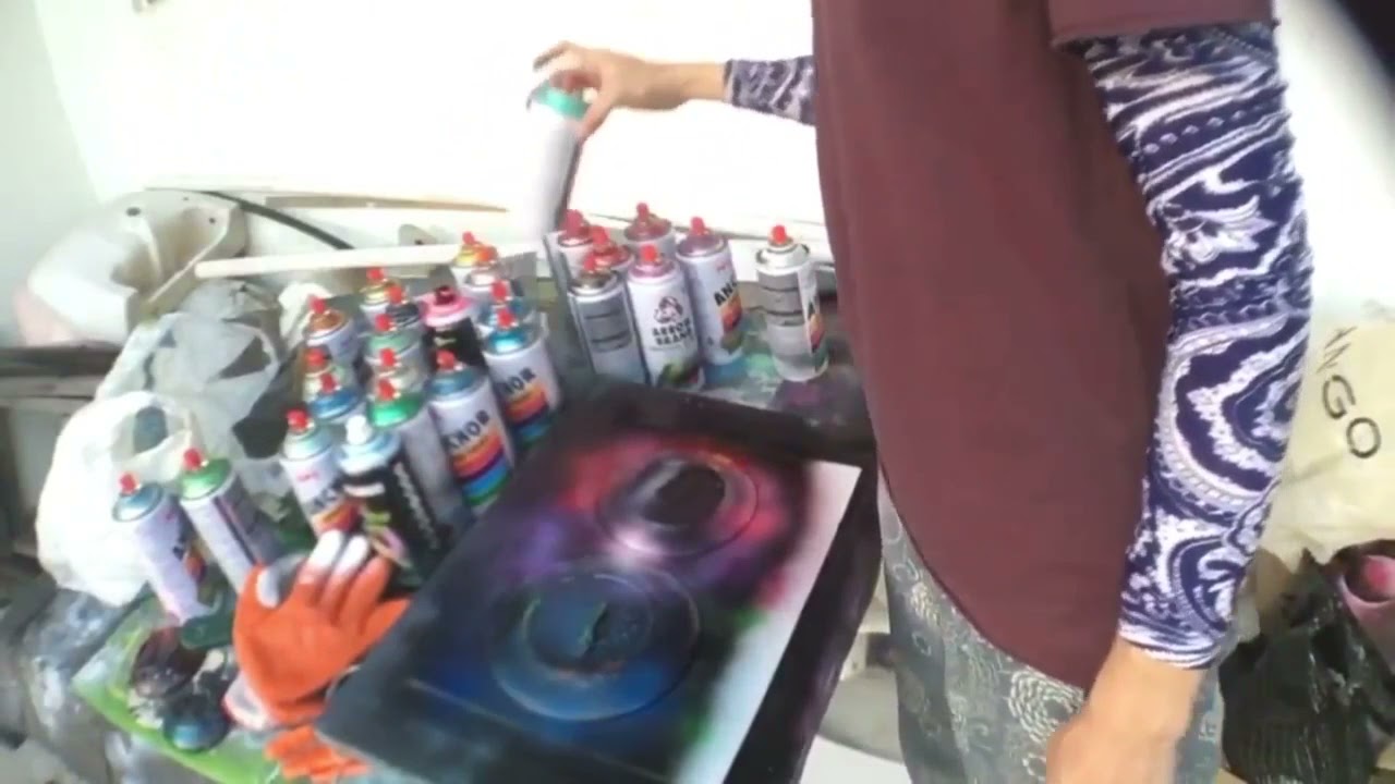 SprayPpaint Art Contrasted Planets