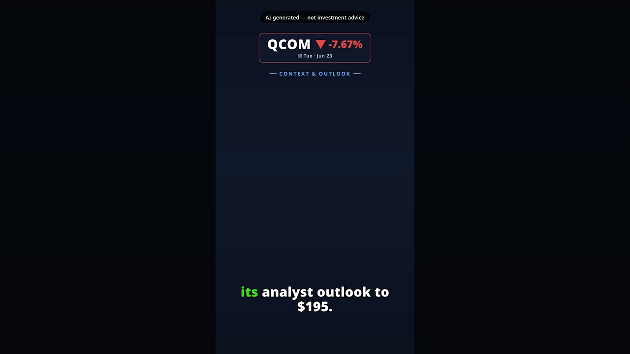 Why Is Qualcomm Stock Tumbling Today? QCOM -7.67% (Jun 23) — Momentum Fade Pullback