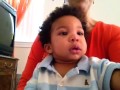 16 month old baby talking and pointing