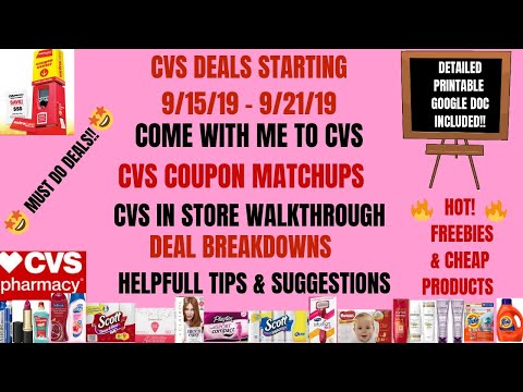 WOW FREE & CHEAP DEALS|CVS COUPON MATCHUPS DEAL STARTING 9/15/19|DEAL BREAKDOWNS COME WITH ME 😍 Video