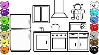 Kitchen Room | Coloring Page for Toddlers
