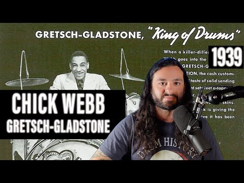 "The King of Drums" Chick Webb & Gretsch-Gladstone 1939 Ad