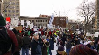 Pro-union protesters listen to Supporting band DropKick Murphys New Song Take Em Down