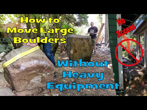 Part of a video titled How to Move Boulders without Heavy Equipment! - YouTube