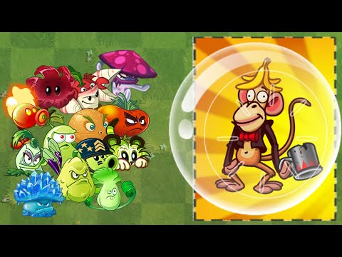 100 Plants Level 1 Vs Team (Hamster Ball & Zombie Monkey) LEVEL 15   Who Will Win? - Pvz 2 Challenge