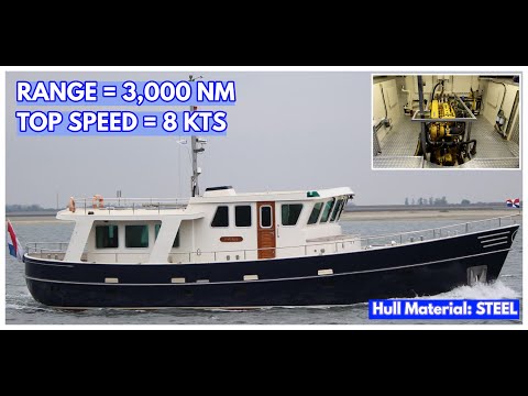 STEEL Liveaboard 17-Metre TRAWLER Yacht With A 3,000 NM Range!