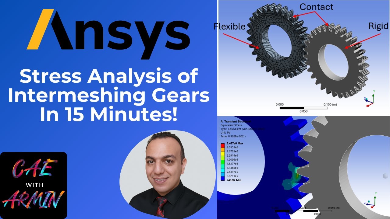 ⚙️ ANSYS Transient Structural Tutorial | Intermeshing Gears with Contacts, Joints, and Moment Load