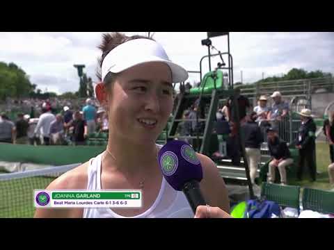 Joanna Garland 葛藍喬安娜 match point & interview after 1st round qualifying win at 2025 Wimbledon