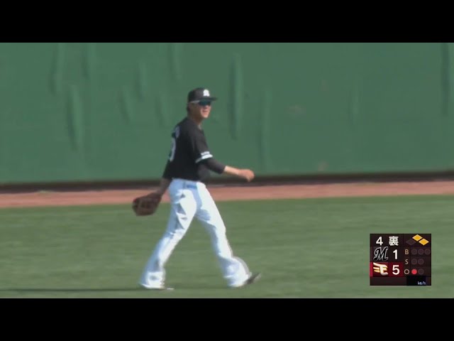 【ファーム】マリーンズ・石川慎吾 守備でも魅せる!! 強い当たりをスライディングキャッチ!! 2024年4月13日 東北楽天ゴールデンイーグルス 対 千葉ロッテマリーンズ