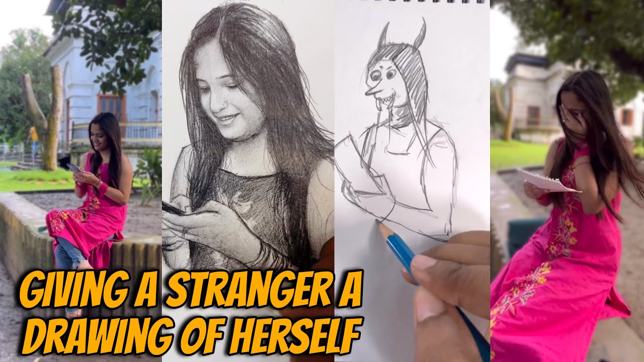 Drawing prank with beautiful stranger girl 😍 | Wait for her reaction 😝