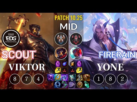 EDG Scout Viktor vs FireRain Yone Mid - KR Patch 10.25