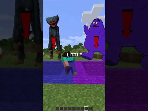 holes lead to huggy wuggy and grimace shake in minecraft 😱 #shorts