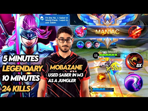 24 KILLS IN 10 MINUTES | FULL HP DELETE!! REASON WHY MOBAZANE USED SABER IN M3