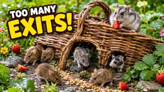 Mice Stream Through a Berry Basket as One Hamster Claims the Top 🍓 Cat TV