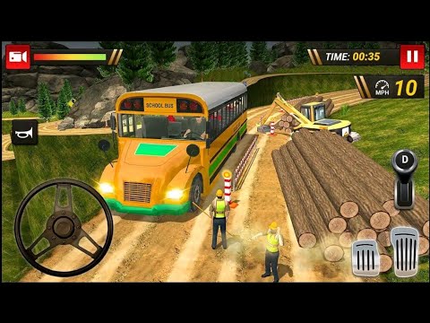 Offroad school Bus Driving Simulator 2019 - Bus Drive 3D - Android Gameplay
