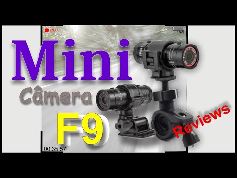 Câmera filmadora F9 sport para moto bike trilha airsoft Ciclista – Reviews   Com suporte para guidão