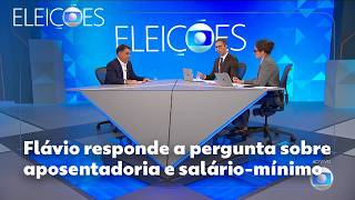 2026 Elections - Flávio Bolsonaro answers question about minimum wage and retirement