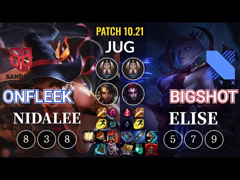 SB OnFleek Nidalee vs DRX BigShot Elise Jungle - KR Patch 10.21