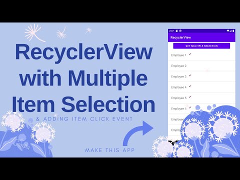 Multiple Item Selection in RecyclerView Android RecyclerView Tutorial