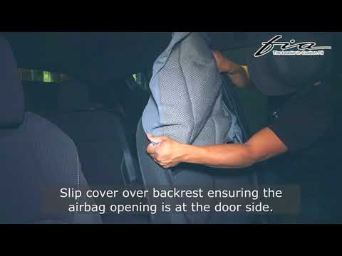 Semi-Custom-Fit (Car). Front seat cover installations instructions.