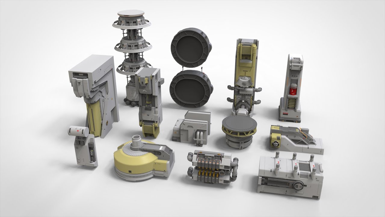 Kitbash de arquitectura de ciencia ficci&oacute;n 48 Modelo 3D