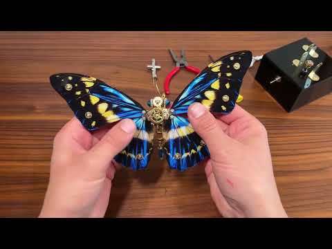 Mô hình 3D DIY Steampunk Bươm bướm ảo ảnh kim loại đầy màu sắc