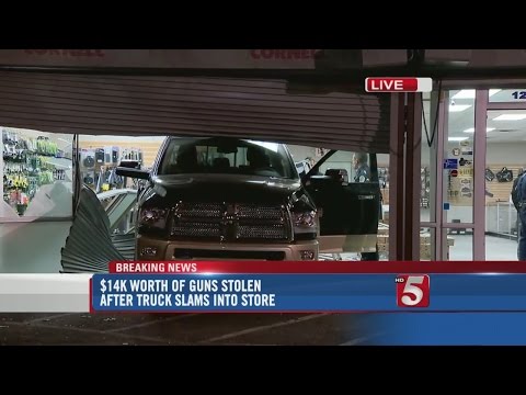 Burglars Use Pickup Truck To Break Into Gun Shop