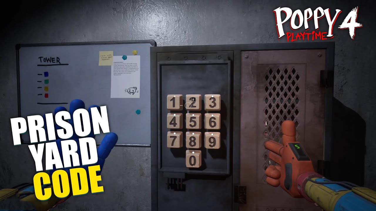 Prison Yard Code Tower Code Puzzle Solution in Poppy Playtime Chapter 4