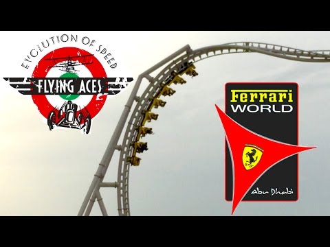 Flying Aces Roller Coaster Offride POV - Worlds Tallest Loop - Ferrari World - Abu Dhabi