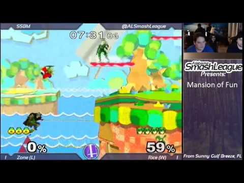 Smash(ed) at the McMansion 5 - Grand Finals - Zone (Sheik) vs. Rice (Falcon, Marth, Falco) - Melee