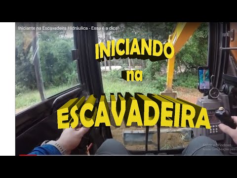 Part of a video titled Como Operar Escavadeira Hidráulica - Macete para Iniciantes! Vídeo sem ...