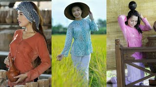Áo Bà Ba mỏng dính khoe nhũ hoa cho anh em chiêm ngưỡng - Áo Bà Ba siêu mỏng xuyên thấu xem cực phê