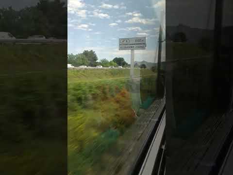 Traveling by train next to highway - Paris to Nice #2024 #travel #traveling #train #speed