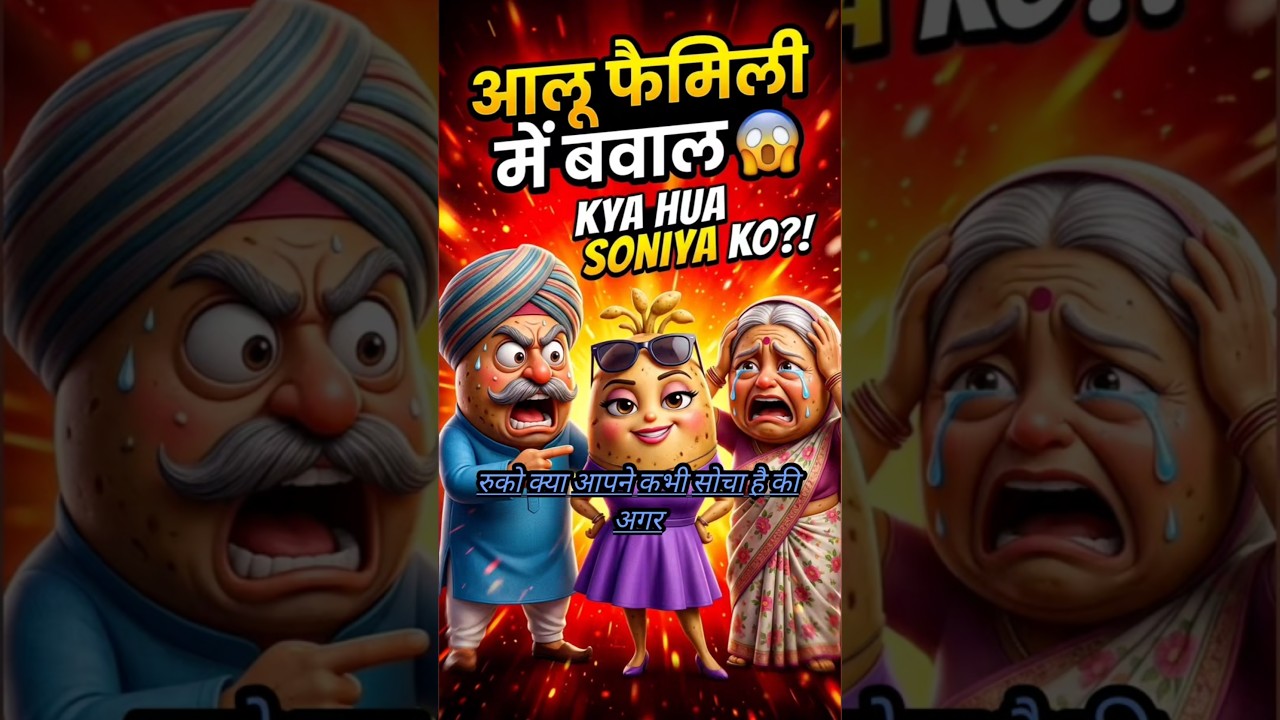 🥔 आलू के घर आखिर क्यों मचा बवाल? 😱#youtubeshorts #shorts #AlooStory #FunnyStory