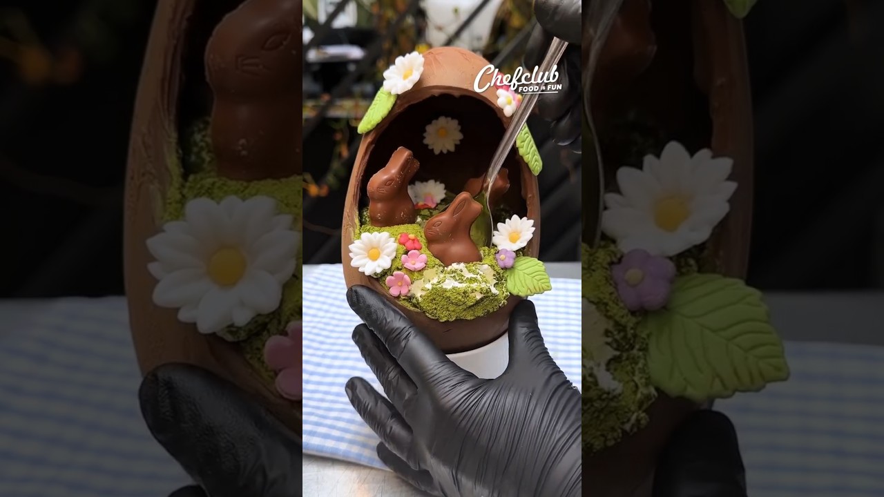 Easter Bunny Easter Eggs Chocolate Art #225k #asmr #video  #shortsfeed #short #art #cakeart