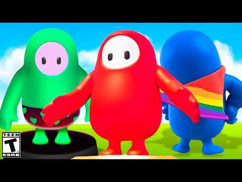 Fall Guys GREEN VS RED VS BLUE | COLOR WARS | Ft. @TreeWorls!